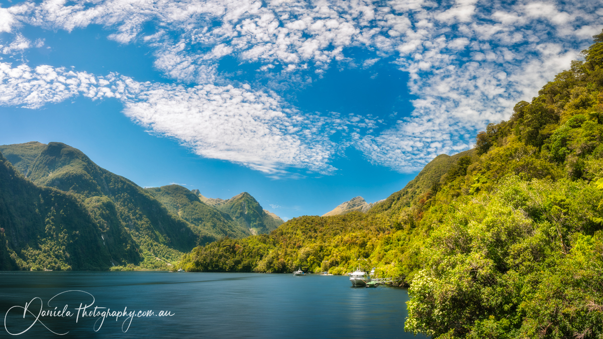New Zealand Deep Cove panorama at Doubtful Sound